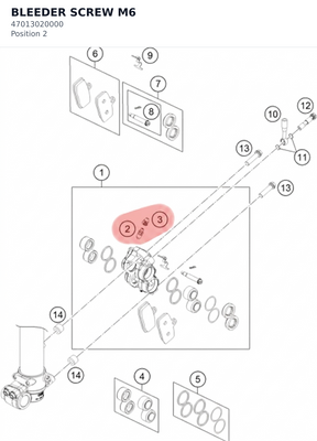 Diagram preview: BLEEDER SCREW M6 (47013020000)
