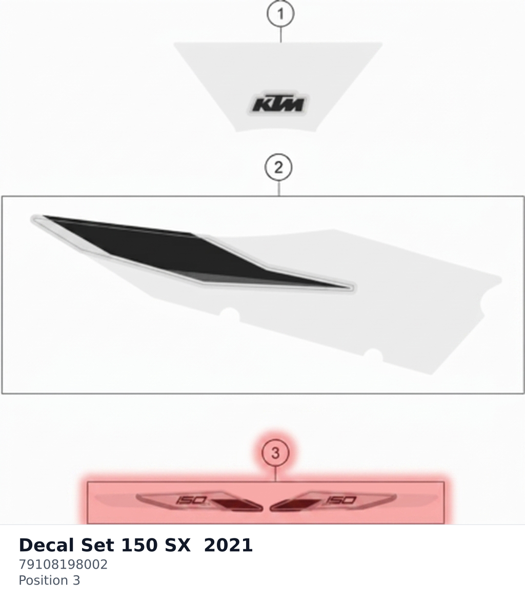 Diagram preview: Decal Set 150 SX  2021 (79108198002)