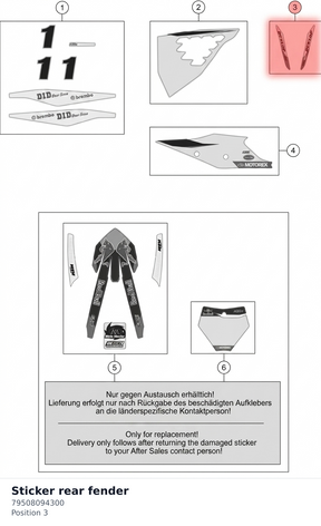 Diagram preview: Sticker rear fender (79508094300)