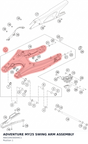 Diagram preview: ADVENTURE MY25 SWING ARM ASSEMBLY (A60104030044C1)