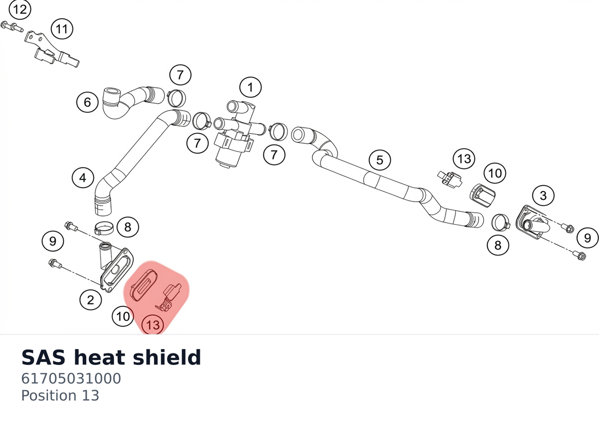 Diagram preview: SAS heat shield (61705031000)
