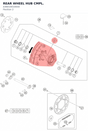 Diagram preview: REAR WHEEL HUB CMPL. (A36010010044)