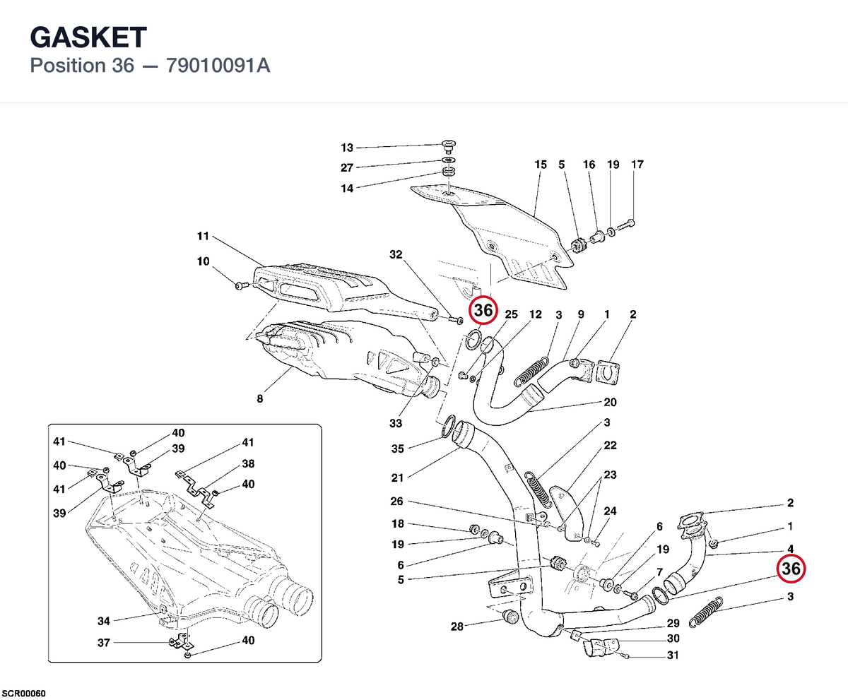 GASKET 79010091A diagram position