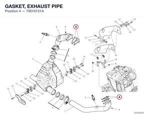 GASKET, EXHAUST PIPE 79010151A diagram position
