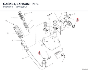 GASKET, EXHAUST PIPE 79010261A diagram position
