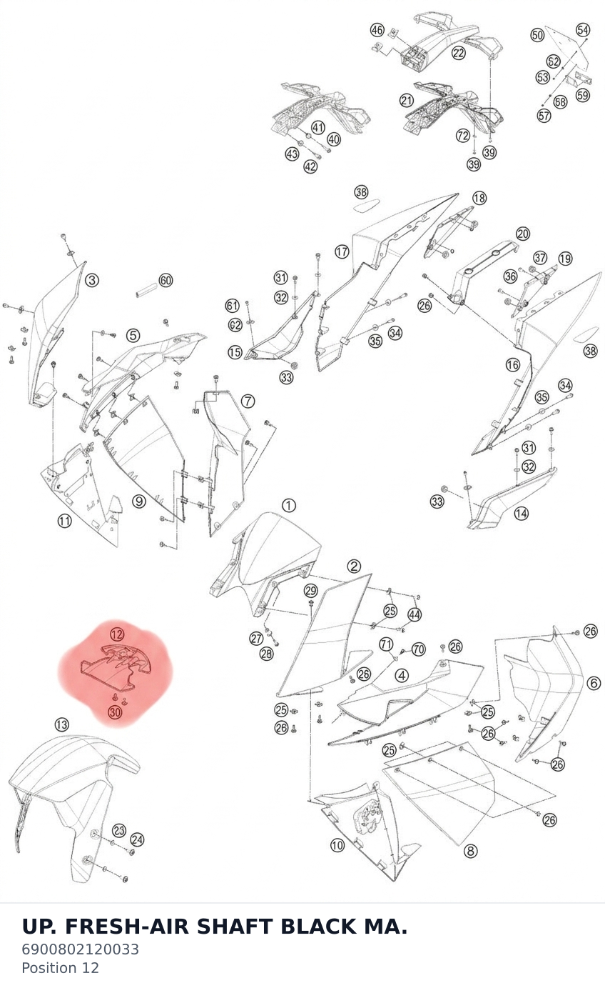 Diagram preview: UP. FRESH-AIR SHAFT BLACK MA. (6900802120033)