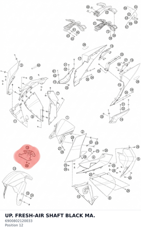 Diagram preview: UP. FRESH-AIR SHAFT BLACK MA. (6900802120033)