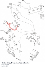 Diagram preview: Brake line, front master cylinder (63642001000)