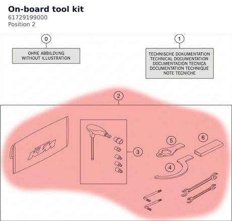 Diagram preview: On-board tool kit (61729199000)