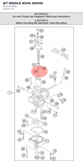 Diagram preview: JET NEEDLE N5HG  KEIHIN (47031034000)