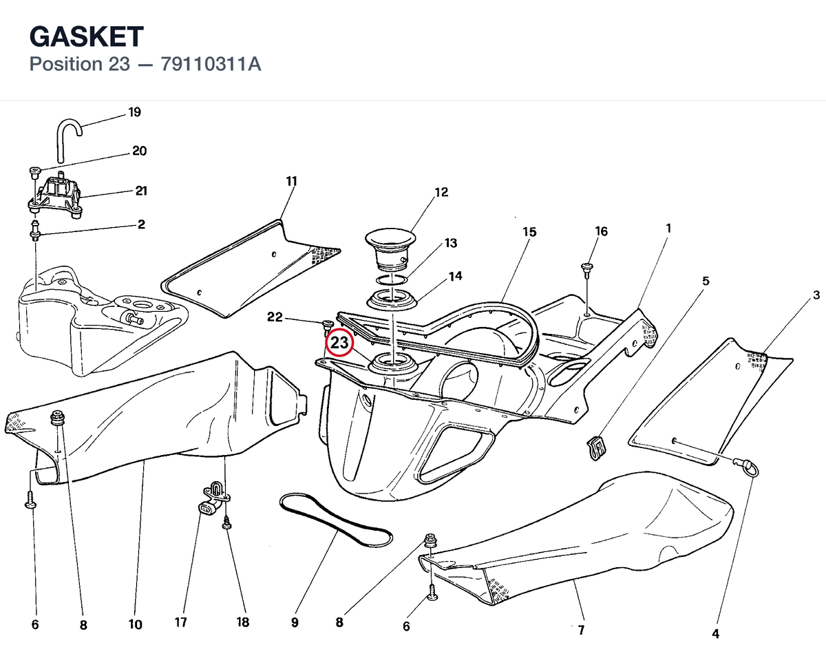 GASKET 79110311A diagram position