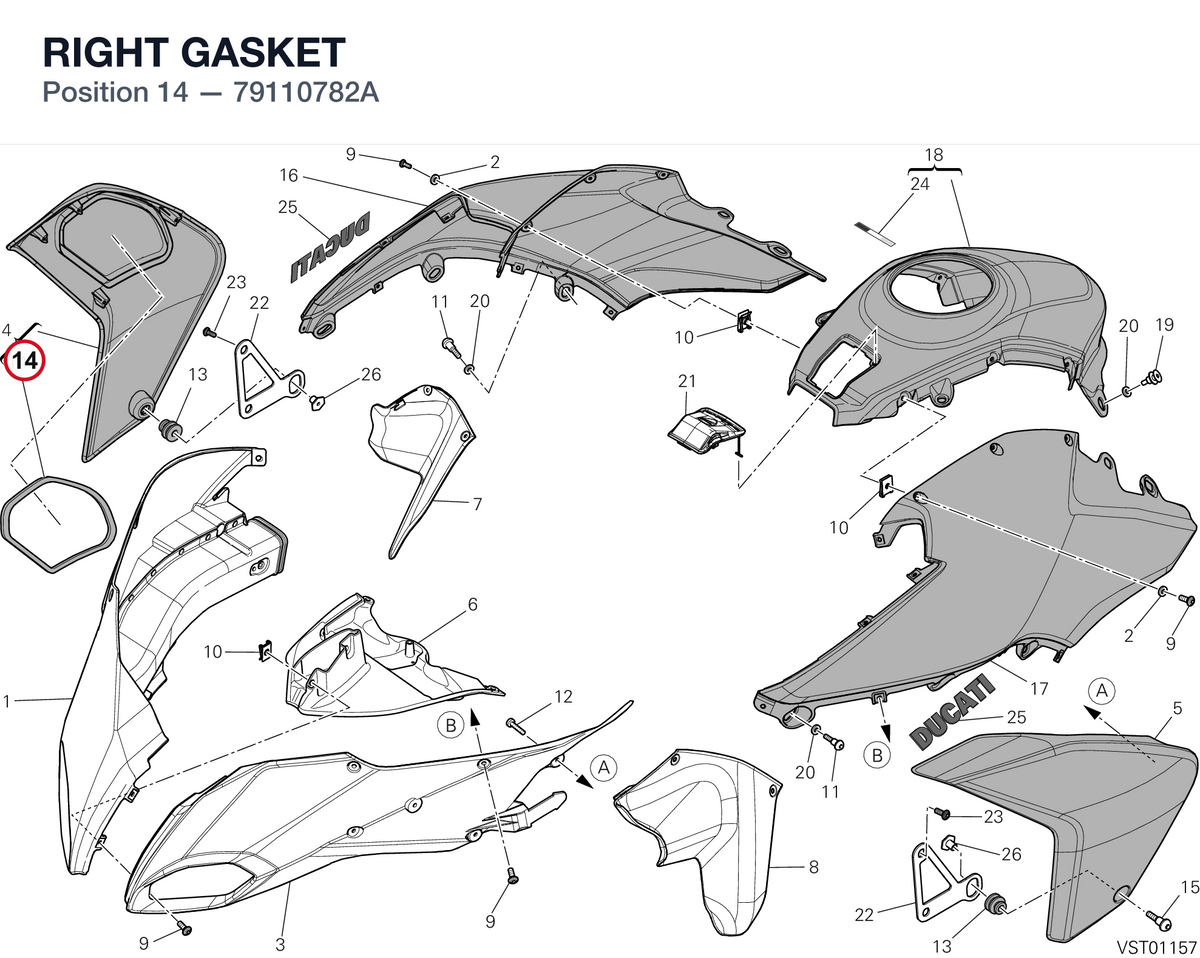 RIGHT GASKET 79110782A diagram position