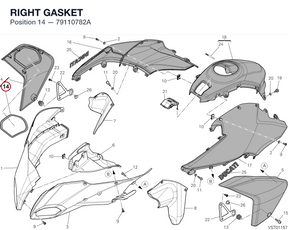 RIGHT GASKET 79110782A diagram position