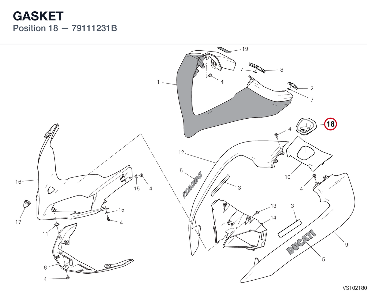 GASKET 79111231B diagram position