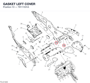 GASKET LEFT COVER 79111531A diagram position