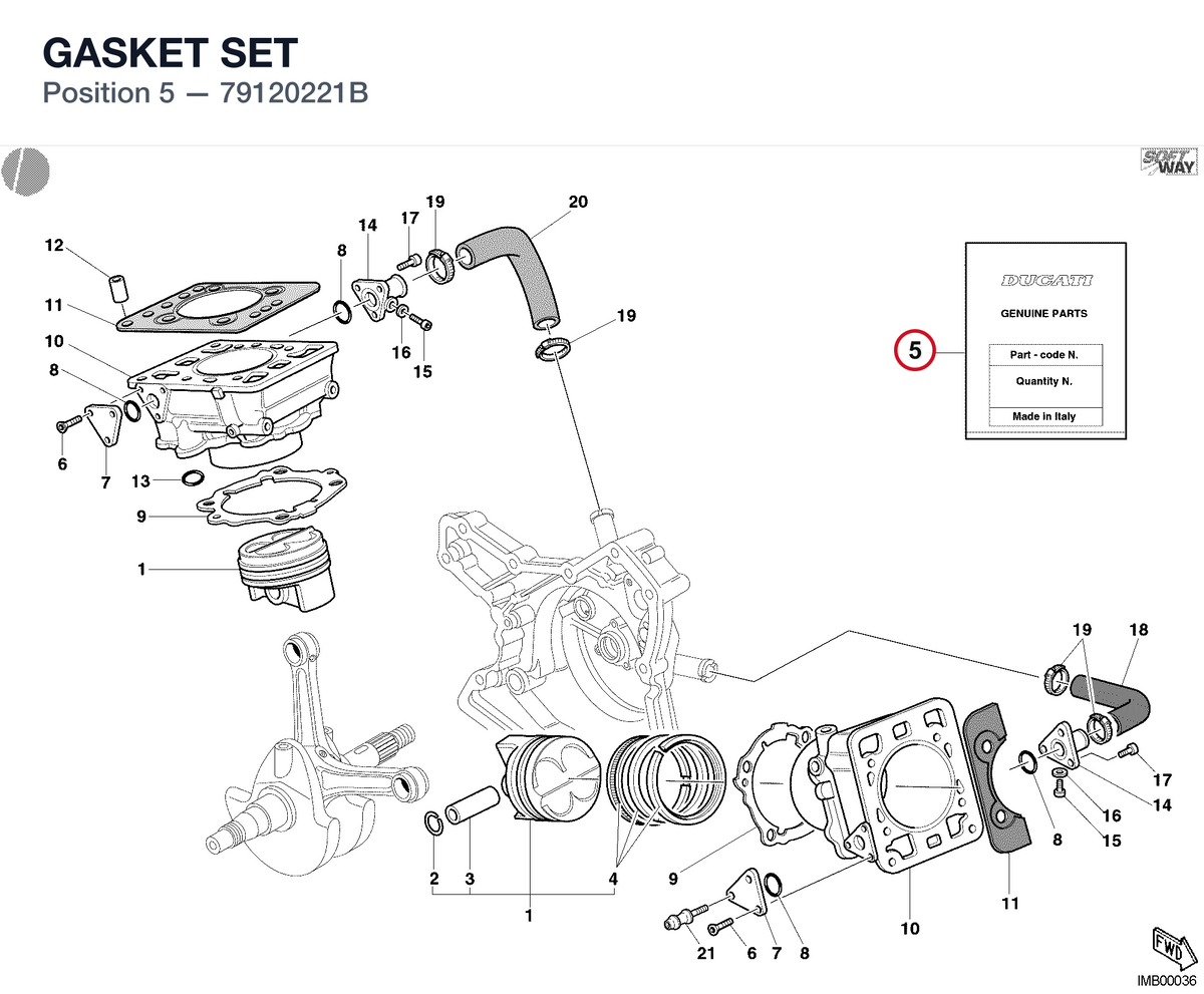 GASKET SET 79120221B diagram position