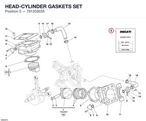 HEAD-CYLINDER GASKETS SET 79120302A diagram position