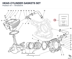 HEAD-CYLINDER GASKETS SET 79120331A diagram position