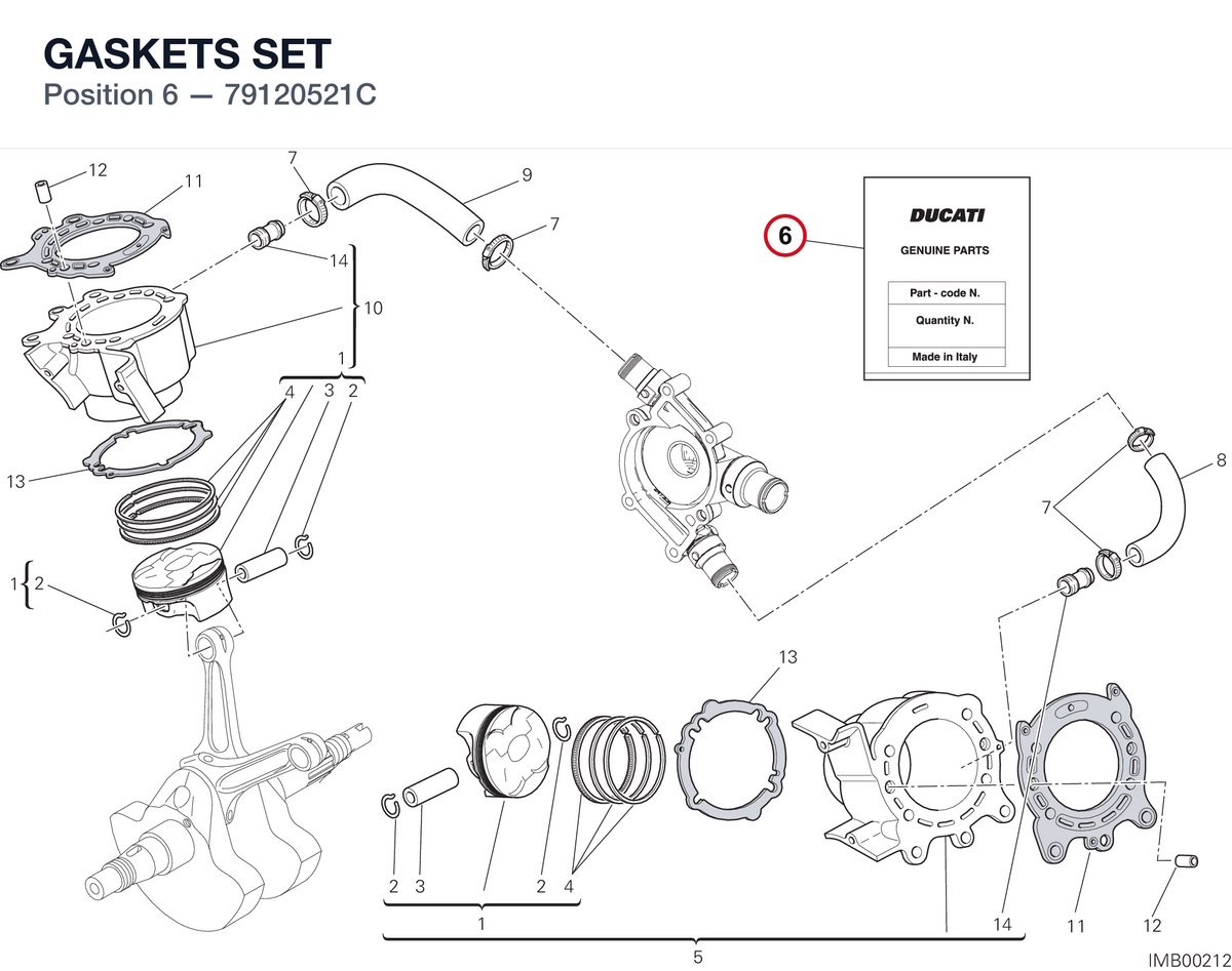 GASKETS SET 79120521C diagram position