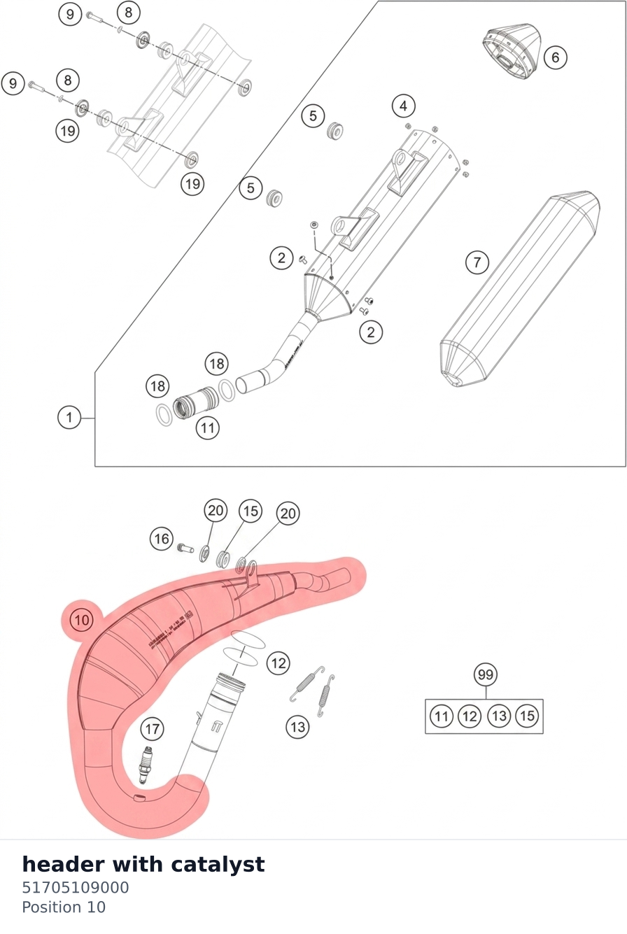 Diagram preview: header with catalyst (51705109000)
