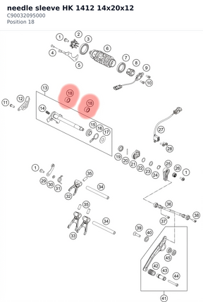 Diagram preview: needle sleeve HK 1412 14x20x12 (C90032095000)