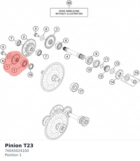 Diagram preview: Pinion T23 (70045024100)