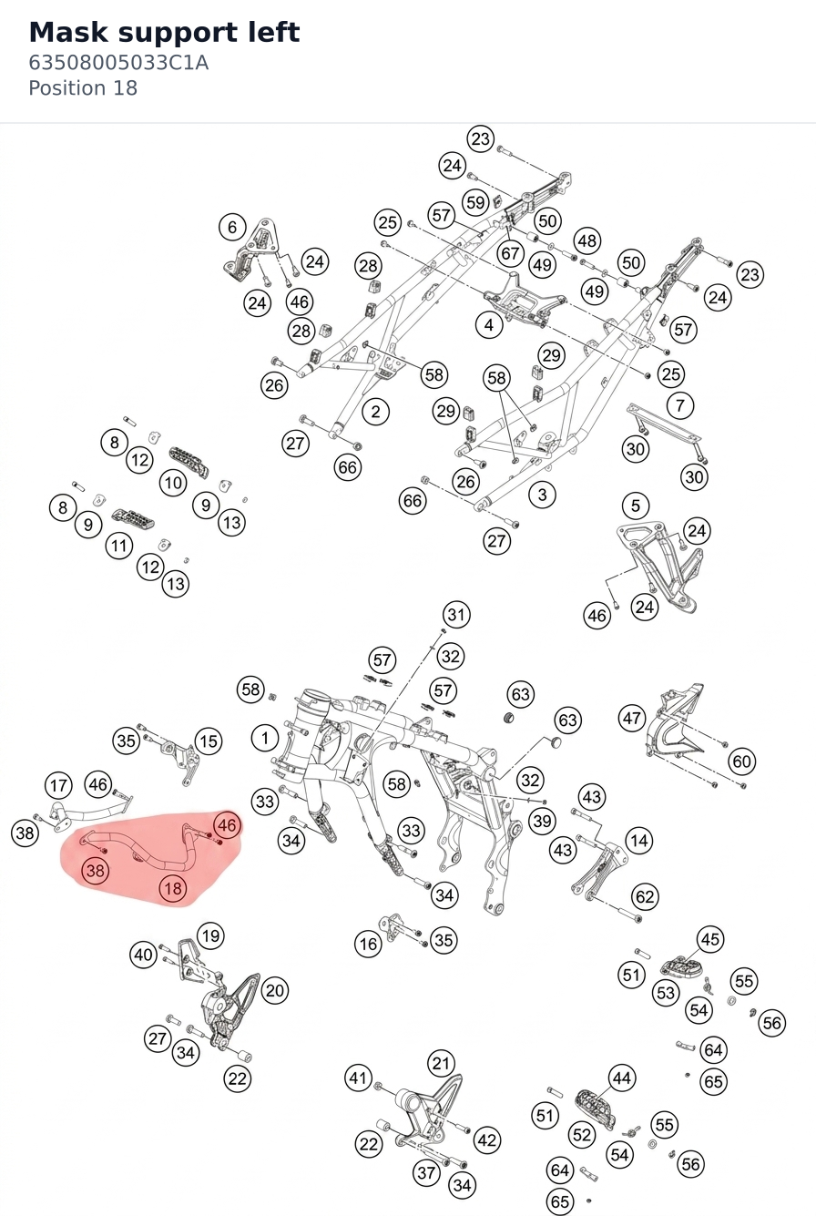 Diagram preview: Mask support left (63508005033C1A)