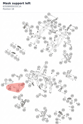 Diagram preview: Mask support left (63508005033C1A)