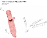 Diagram preview: Monoshock 250 SX 2020 US (18187T5301)
