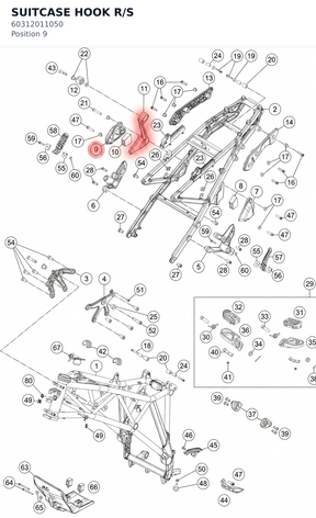 Diagram preview: SUITCASE HOOK R/S (60312011050)