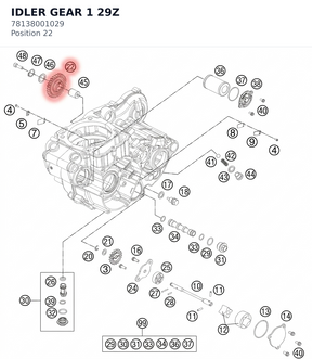 Diagram preview: IDLER GEAR 1   29Z (78138001029)