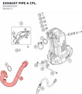 Diagram preview: EXHAUST PIPE A CPL. (90505007033)