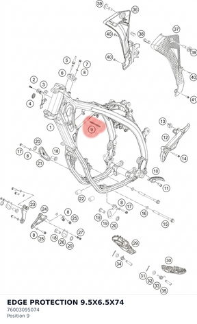 Diagram preview: EDGE PROTECTION 9.5X6.5X74 (76003095074)