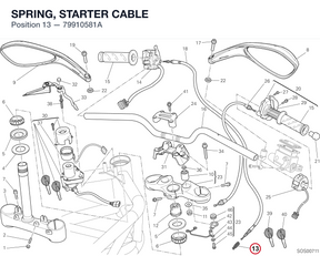 SPRING, STARTER CABLE 79910581A diagram position