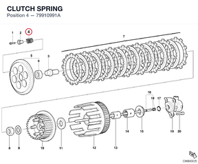 CLUTCH SPRING 79910991A diagram position