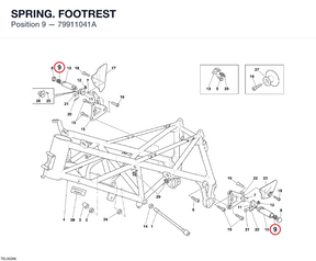 SPRING. FOOTREST 79911041A diagram position