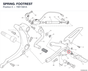 SPRING. FOOTREST 79911661A diagram position