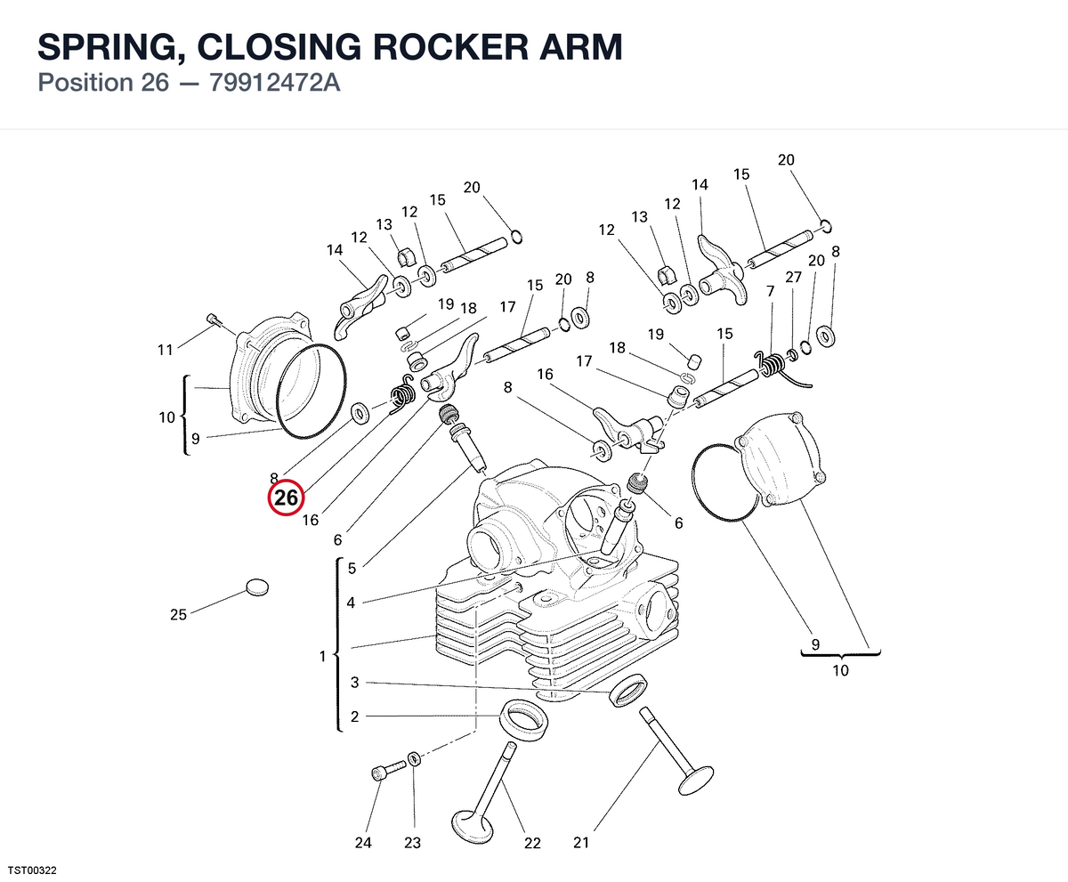 SPRING, CLOSING ROCKER ARM 79912472A diagram position