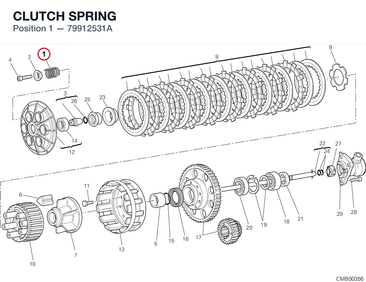 CLUTCH SPRING 79912531A diagram position