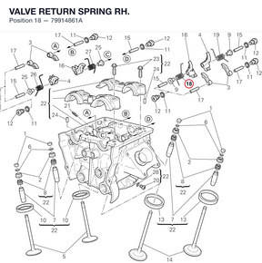 VALVE RETURN SPRING RH. 79914861A diagram position