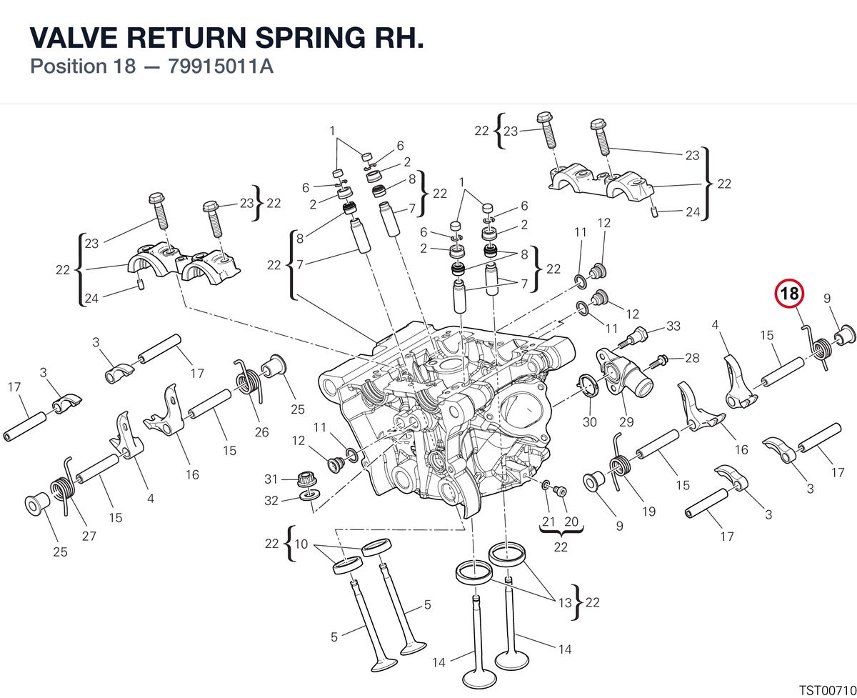 VALVE RETURN SPRING RH. 79915011A diagram position