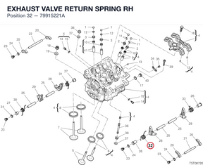 EXHAUST VALVE RETURN SPRING RH 79915221A diagram position