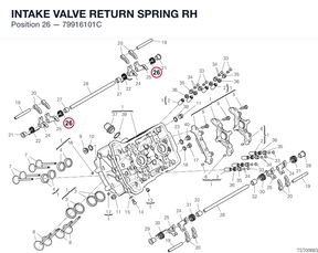 INTAKE VALVE RETURN SPRING RH 79916101C diagram position