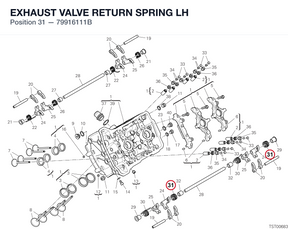 EXHAUST VALVE RETURN SPRING LH 79916111B diagram position