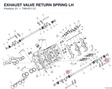 EXHAUST VALVE RETURN SPRING LH 79916111C diagram position