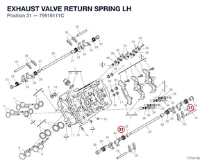 EXHAUST VALVE RETURN SPRING LH 79916111C diagram position