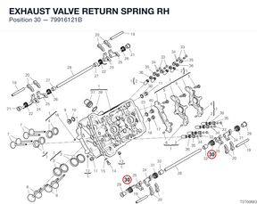 EXHAUST VALVE RETURN SPRING RH 79916121B diagram position