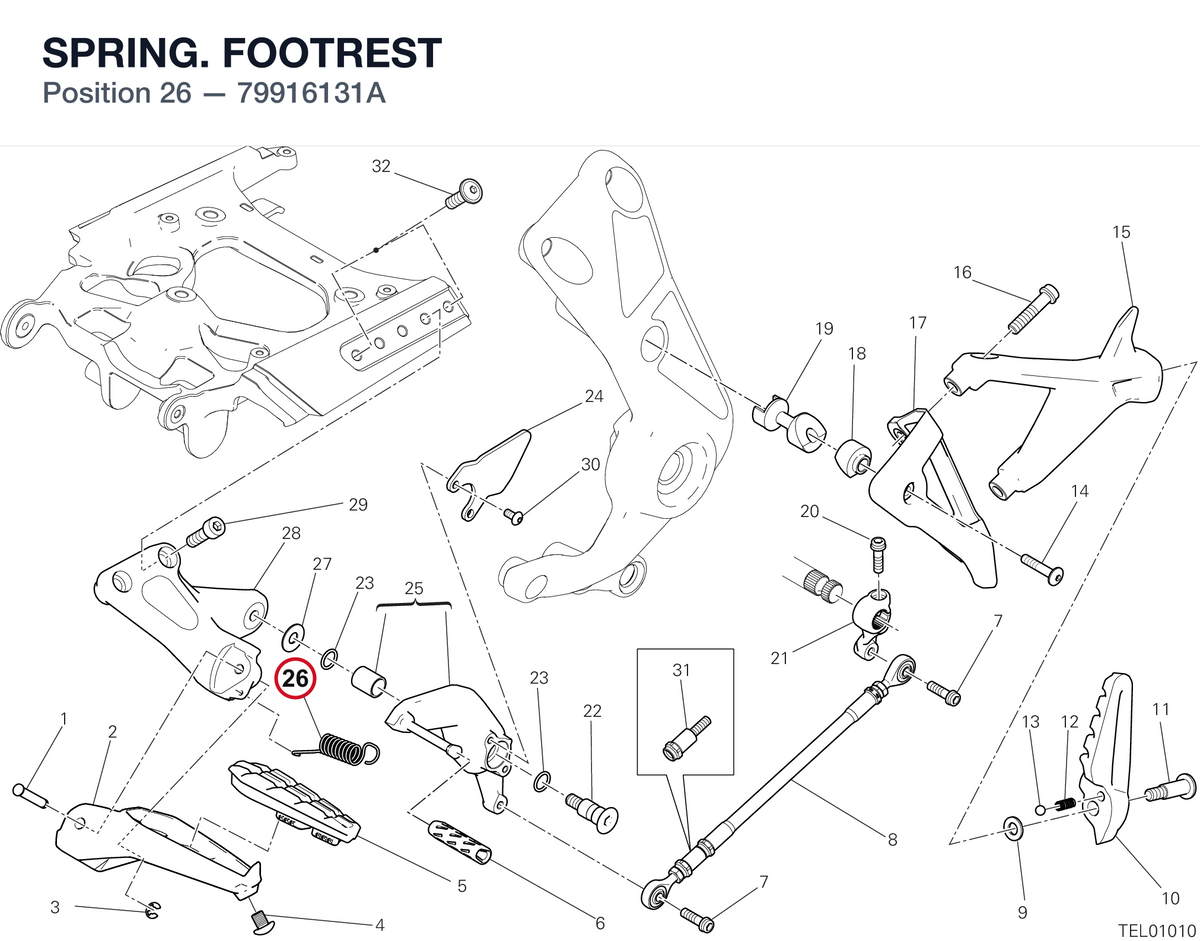 SPRING. FOOTREST 79916131A diagram position