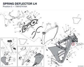 SPRING DEFLECTOR LH 79916741AA diagram position