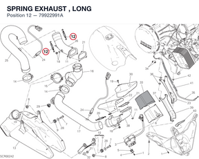 SPRING EXHAUST , LONG 79922991A diagram position